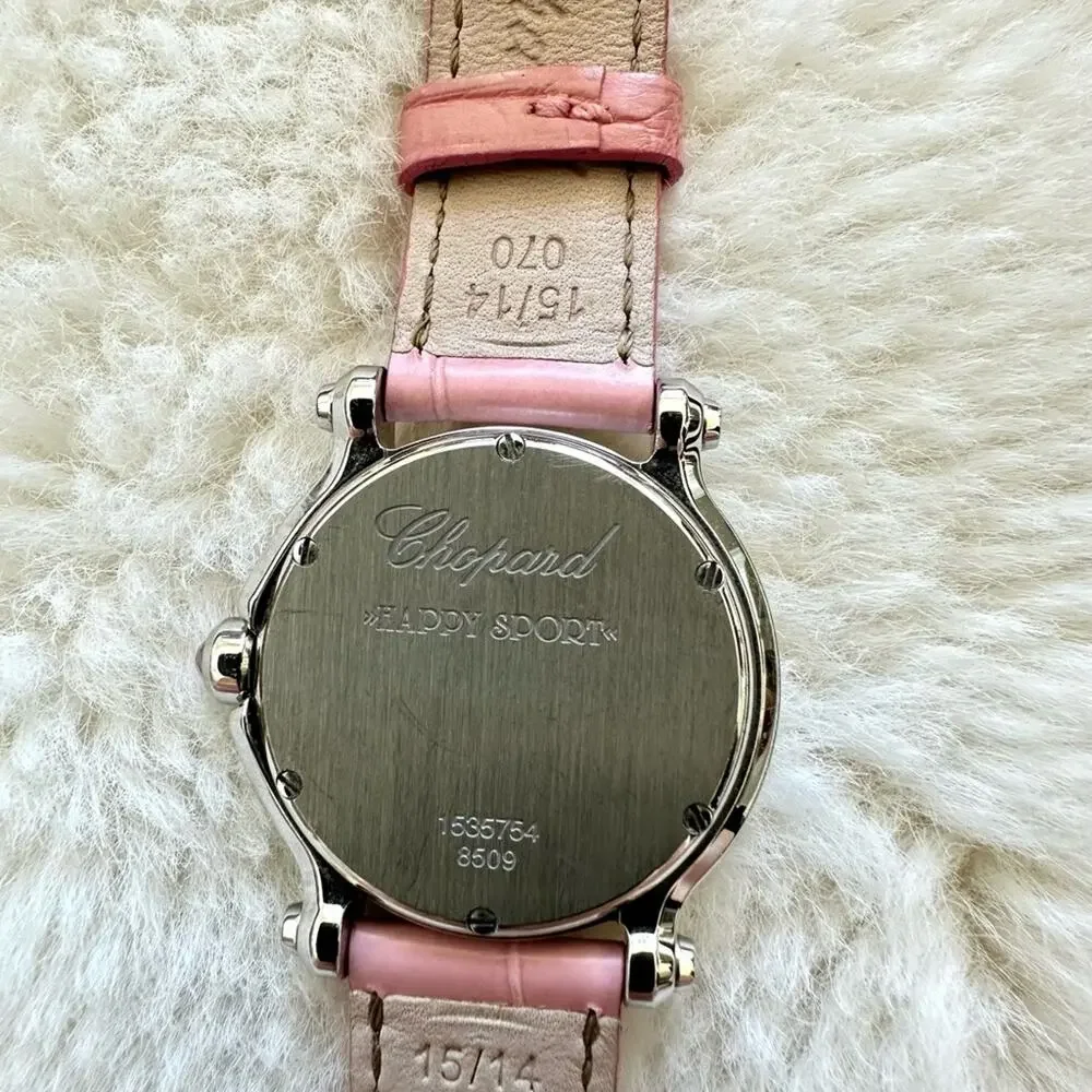 CHOPARD Wristwatch Happy Sports 8509 Quartz Dial 5P Pink Sapphire Authe…